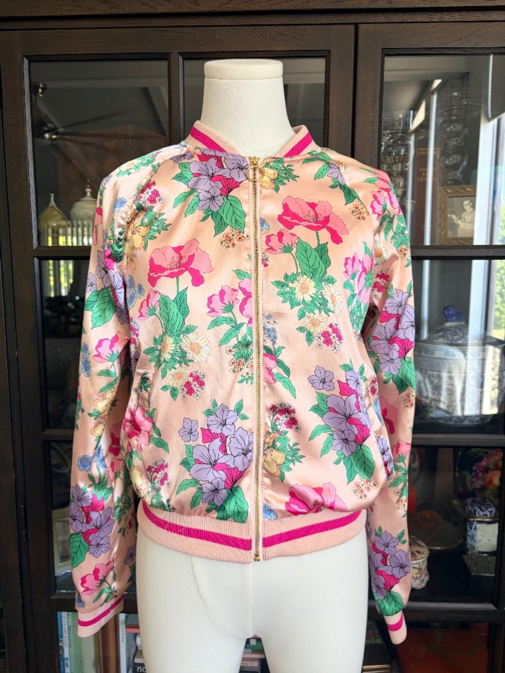 H&M Teens Satin Floral Jacket, size 16
